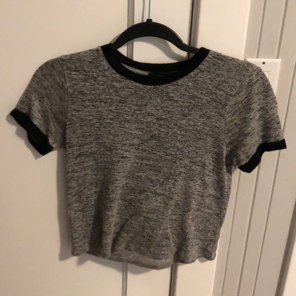 Heather gray and Black ringed tee. Forever 21